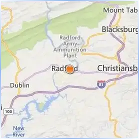 Radford University Location Map Radford University Location Map