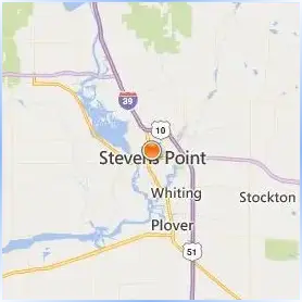 University of Wisconsin Stevens Point Location Map