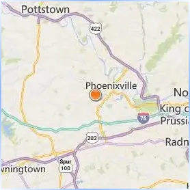 University of Valley Forge Location Map